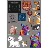 Kediler Sticker Set 7 16 Parça Telefon, Tablet, Defter, Laptop Sticker