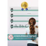 Kedili Kılavuz Çizgili Yazı Tahtası, Yeni Müfredata Uygun, İz Bırakmayan Sihirli Akıllı Kağıt Tahta