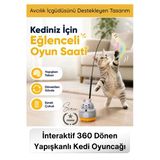 #Kedioyuncağı İnteraktif 360 Dönen Yapışkanlı Kedi Oyuncağı Peluş Balıklı Yaylı Olta Eğitici Hareketli Kedi Aktivite Oyu