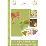 #Kedioyuncağı İnteraktif Usb Şarjlı Yumuşak Silikon Eğlenceli Kuyruklu Hareketli Çiçek Kedi Oyuncağı