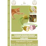 #Kedioyuncağı Usb Şarjlı İnteraktif Sallanan Kuyruklu Silikon Gövdeli Eğitici Hareketli Çiçek Kedi Oyuncağı