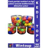 #Keditopu Renkli Eğlenceli İnteraktif İlgi Çekici Dayanıklı Plastik Sesli Çıngıraklı Evcil Hayvan Pet Kedi Topu 100 Adet