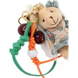 Keeba Anahtarlık Çanta Charm.ayna Süsü. Çanta Aksesuarı.anahtarlık Peluş Ayıcık Örme Ip Kiraz Çanta Charmı