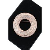 KEEBA Aura Çemberi broş rose gold tonlu kristal taşlı pozitif enerji halkalı erkek kadın yaka iğnesi