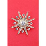 KEEBA Gold Kar tanesi broş. Taşlı tasarım broş. Yaka iğnesi broş. Kadın broş. Erkek broş. Broş. Unisex