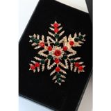 Keeba Gold kar tanesi broş. Taşlı tasarım broş. Yaka iğnesi broş. Kadın broş. Kar tanesi broş. Unisex Broş