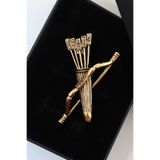 KEEBA Kararlılığın ışıltılı simgesi gold kristal taşlı yay ok broş erkek kadın yaka iğnesi oklu yaylı broş