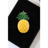 Keeba Kristal taşlı ananas broş. Yaka iğnesi broş. Taşlı broş. Kadın broş. Erkek broş. Broş. Ananas broş.