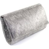 KEEBA Lazer dalgalı kumaş. Platin abiye çanta. Kadın abiye çanta Abiye çanta platin. Metalik davet çantası