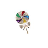 KEEBA Lolipop şekeri incili broş. Yaka iğnesi lolipop broş. Taşlı tasarım broş. Kadın broş. Lolipop broş.