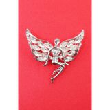 KEEBA Pırlanta Melek Broş. Yaka Iğnesi Broş. Kadın Broş. Taşlı Broş. Gold Broş. Melek Peri Kızı Broş