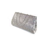 KEEBA Taşlı gümüş abiye çanta. Clutch gümüş taşlı gece çantası. Abiye çanta gümüş. Gümüş abiye çantası.
