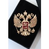 KEEBA Zamanın ötesindeki güç Gold çift başlı kartal broş kuşlu tasarım kadın erkek yaka iğnesi