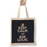 Keep Calm And Ask Louis Theroux Bez Çanta Uzun Saplı - Açık Bej - 40 X 40