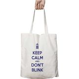 Keep Calm And Dont Blink Iki Taraf Kalıcı Yıkanabilir Okul Plaj Omuz Bez Çanta