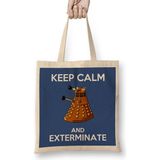 Keep Calm And Exterminate Doctor Who Bez Çanta Uzun Saplı - Açık Bej - 40 X 40