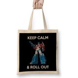Keep Calm And Roll Out Keep Calm And Roll Out Transformers Bez Çanta Uzun Saplı - Açık Bej - 40 X 40