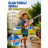 Keep It Up Işıklı Su Tabancası Şarjlı Otomatik Atış Yapan 5-7 Metre Menzilli 200 Ml. Depolu 25 Cm. Uzunlukta Turuncu - Turuncu - Beyaz - 6+ Yaş