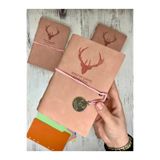Keep On Going Binderli Deri Kapak Depolama Dosyalı Pembe Renk Özel Tasarım Ajanda/Notebook/Klasörlü
