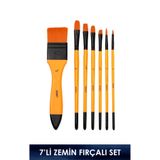 Keep Smiling Fırça Seti 7'li Zemin Fırçalı (Suluboya-Akrilik-Yağlı Boya)