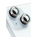 KeepHone Apple iPhone 15 ve iPhone 15 Plus ile Uyumlu Kamera Koruma, Parlak Simli Gömülü Taşlı Lens Koruyucu Cam, Çok Renkli
