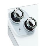 KeepHone Apple iPhone 15 ve iPhone 15 Plus ile Uyumlu Kamera Koruma, Parlak Simli Gömülü Taşlı Lens Koruyucu Cam, Yeşil