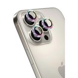 KeepHone Apple iPhone 16 Pro ve iPhone 16 Pro Max ile Uyumlu Kamera Koruma, Parlak Simli Gömülü Taşlı Lens Koruyucu Cam, Gri