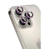 KeepHone Apple iPhone 16 Pro ve iPhone 16 Pro Max ile Uyumlu Kamera Koruma, Parlak Simli Gömülü Taşlı Lens Koruyucu Cam, Rose