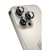 KeepHone Apple iPhone 16 Pro ve iPhone 16 Pro Max ile Uyumlu Kamera Koruma, Parlak Simli Gömülü Taşlı Lens Koruyucu Cam, Siyah
