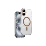 KeepHone Apple iPhone 16 Uyumlu AF Kaplamalı HD Şeffaf MagSafe Kılıf, Metalik Gold, Aurora