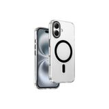 KeepHone Apple iPhone 16 Uyumlu AF Kaplamalı HD Şeffaf MagSafe Kılıf, Metalik Renk Aurora
