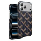 KeepHone Apple iPhone 17 Pro ile Uyumlu Kevlar Karbon Kılıf, Prague Desenli, MagSafe Kapak, Lacivert