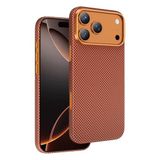 KeepHone Apple iPhone 17 Pro ile Uyumlu Kılıf, Aramid Fiber Malzeme, Desenli Karbon Fiber Kevlar, MagSafe Uyumlu, Turuncu