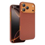 KeepHone Apple iPhone 17 Pro Max ile Uyumlu Kılıf, Aramid Fiber Kevlar, Desenli Karbon, MagSafe Uyumlu, Turuncu