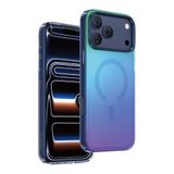 KeepHone Apple iPhone 17 Pro Max ile Uyumlu Kılıf, Işıltılı Renk Geçişli Rainbow, MagSafe Uyumlu, Mavi