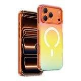KeepHone Apple iPhone 17 Pro Max ile Uyumlu Kılıf, Işıltılı Renk Geçişli Rainbow, MagSafe Uyumlu, Turuncu