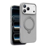 KeepHone Apple iPhone 17 Pro Max ile Uyumlu Kılıf, Premium Deri, MagSafe Halkalı, İçi Süet, Gri