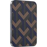 Keephone Brendy Kevlar Fiber Desenli Tasarım 5.000 Mah 20W Type-C ve 15W Slim Kablosuz Şarj Magsafe Powerbank - Siyah - Gri