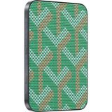 Keephone Brendy Kevlar Fiber Desenli Tasarım 5.000 Mah 20W Type-C ve 15W Slim Kablosuz Şarj Magsafe Powerbank - Yeşil