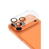KeepHone iPhone 17 Pro Reggio ile Uyumlu Şeffaf Zemin Renkli Çerçeveli Kamera Lens Koruyucu Cam, Turuncu