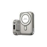 KeepHone Magsafe Powerbank 10000mAh, Standlı, Dijital Ekran, iPhone 12 13 14 15 16 ile Uyumlu, Android Uyumlu, Titanium Gri