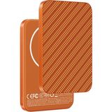 Keephone PB50 Brendy Karbon Kevlar 5.000 Mah 20W Type-C ve 15W Kablosuz Şarj Destekli Magsafe Powerbank - Turuncu