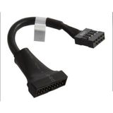 Keepro 19 Pin USB 3.0 Erkek 9 Pin USB 2.0 Dişi Dönüştürücü Çevirici Kablo - Siyah