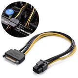 Keepro 6 Pin Pcı-E Dişi To 15 Pin Sata Erkek Power Güç Kablosu 30 cm - Siyah