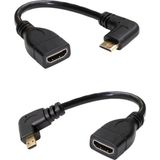 Keepro 90 Derece Ltipi Micro - Mini HDMI 2'li Set Mikro Hdmı Mini Hdmı Çevirici