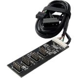 Keepro USB 2.0 9 Pin Hub, Dahili Anakart Usb2 910PIN Başlığı 1x4,1x2 Splitter Adaptörü Molex 4pın Powered - 50CM