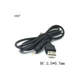 KEEPRO Usb Dc 2.5 Mm/0.7 Mm 5 Volt Dc Namlu Jack Güç Şarj Kablosu 1m Dirsek 90 Dik Açı Tasarım