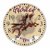 KEEPSUPER Clock Wild West Rodeo Duvar Saati 25,8 cm Sessiz Tik Takmayan Saatler Ev Oturma Çamaşır Odası Mutfak Yatak Odası Ofis için Pille Çalışır