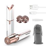 KEESON Kadınlar için Yüz Epilasyonu, Ağrısız Kadın Yüz Tüy Çıkarıcı, 2 Yedek Başlıklı, Ruj Boyutunda, USB Şarj Edilebilir, Üst Dudak/Yanaklar/Çene/Şeftali Tüyü/Bıyık için (Beyaz)