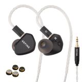 Kefine Klean in Ear Monitor, Kablolu Oyun Kulaklığı, Değiştirilebilir Tuning Nozullu 10 mm DLC Dinamik Sürücü Kablolu Kulaklıklar, Audiophile, Müzisyen ve Oyun için HiFi Kulak Monitörü (Siyah, 3,5 mm)